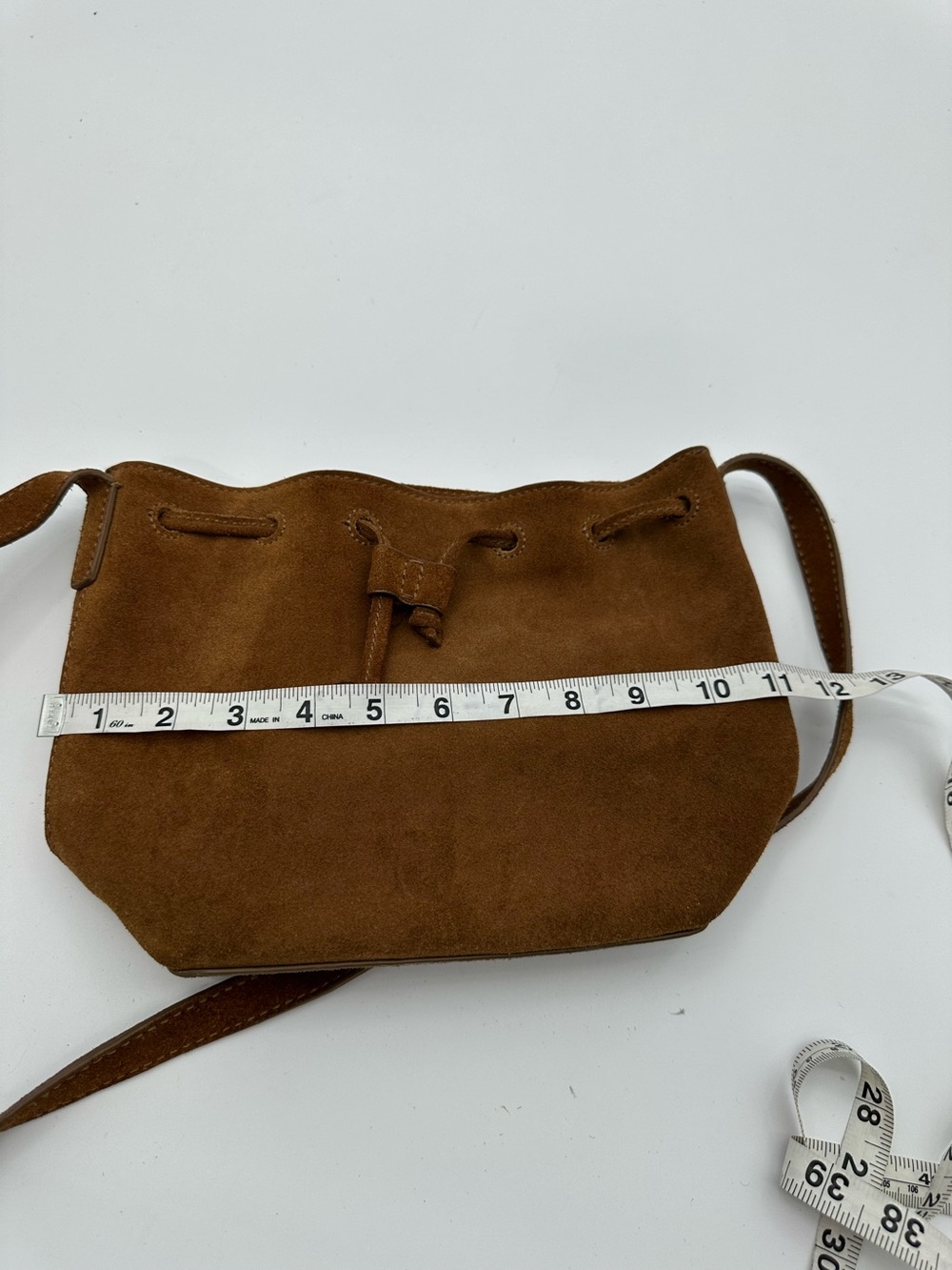 J.Crew Camel Brown Suede Draw String Purse Bag - Picture 4 of 9